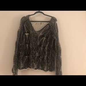 Free people black and white sweater